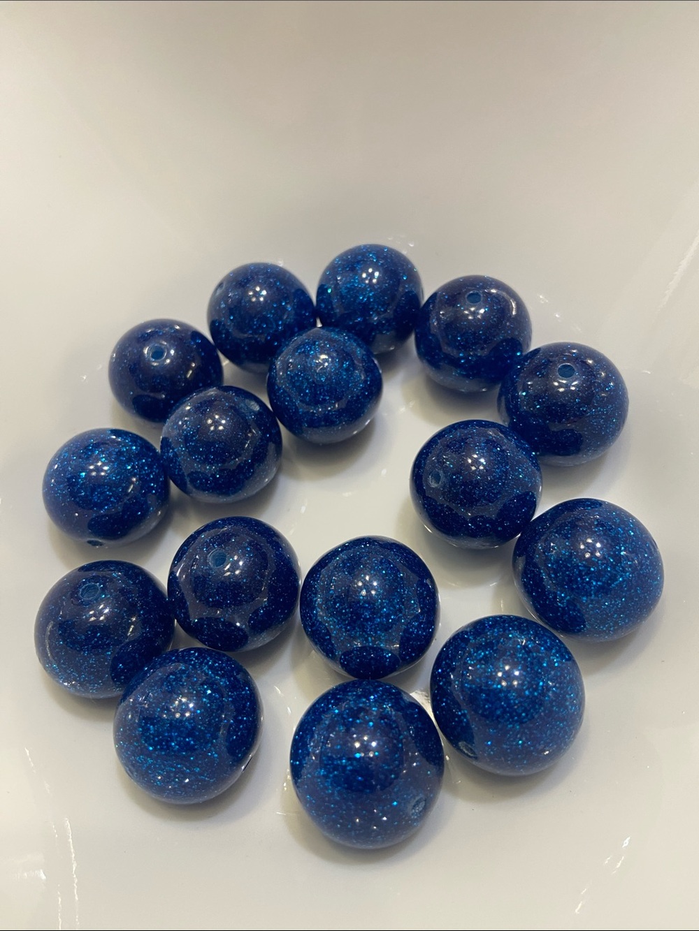 Sparkling Deep Blue Round Beads Large Hole
